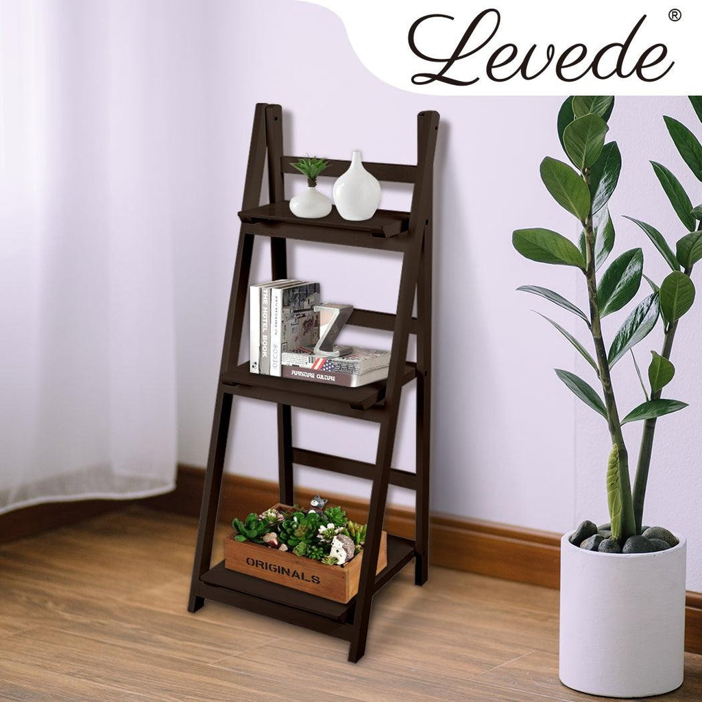 Levede 3 Tier Ladder Shelf Stand Storage Book Shelves Shelving Display Rack Deals499