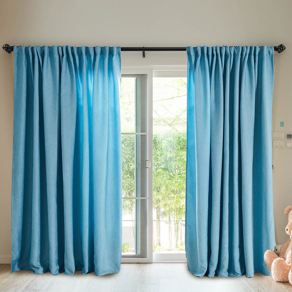 2X Blockout Curtains Curtain Living Room Window Blue 180CM x 230CM Deals499