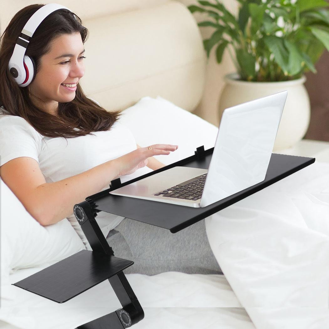 Foldable Laptop Desk Adjustable Sofa Table Tray Stand Mouse Pad Portable Cooling Deals499