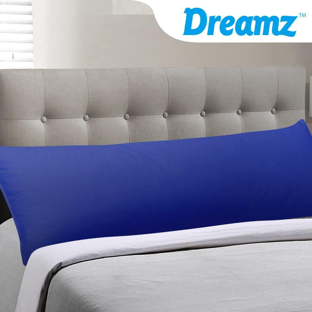 DreamZ Body Full Long Pillow Luxury Slip Cotton Maternity Pregnancy 150cm Navy Deals499