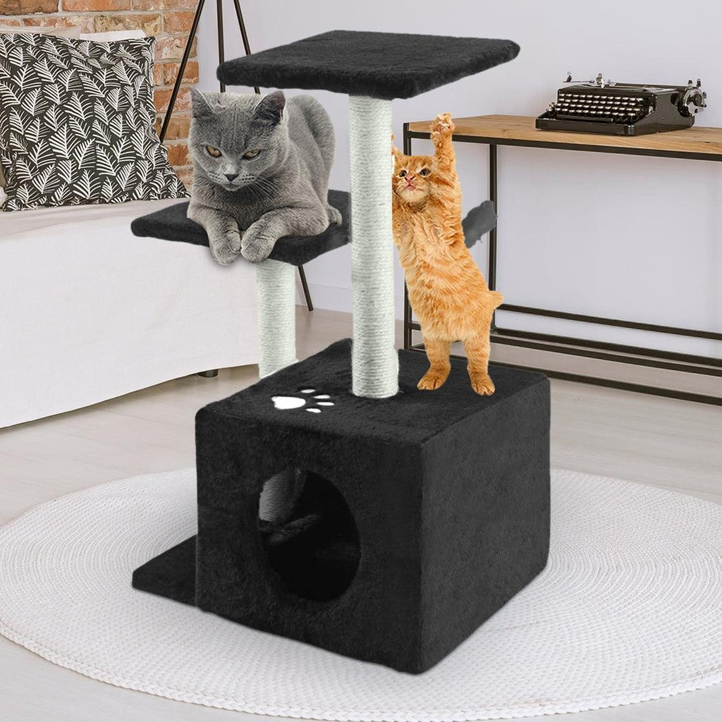 PaWz Cat Scratching Post Tree 0.6M Gym Home Condo Furniture Scratcher Pole Black Deals499