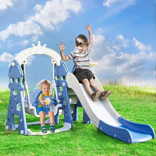 Kids Slide Swing Basketball Ring Hoop Activity Center Toddlers Play Set Outdoor Deals499