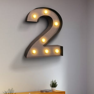 LED Metal Number Lights Free Standing Hanging Marquee Event Party D?cor Number 2 Deals499