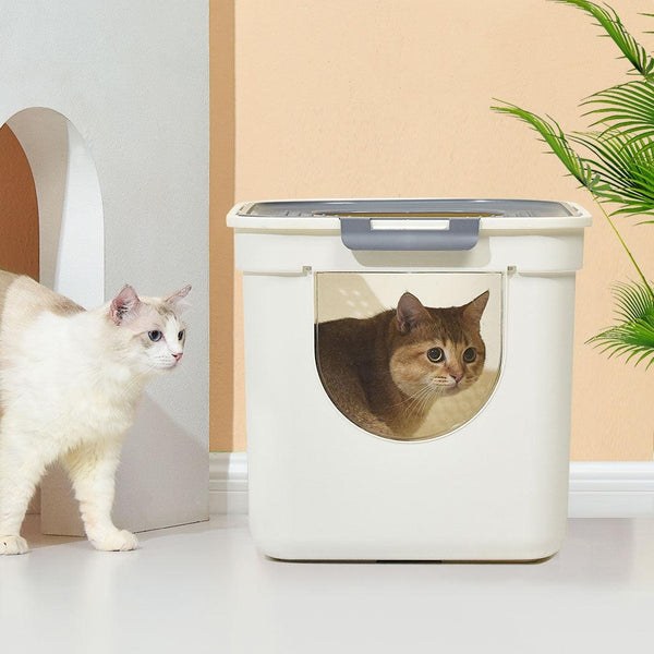Cat Litter Box Fully Enclosed Kitty Toilet Trapping Sifting Tray Odor Control Deals499