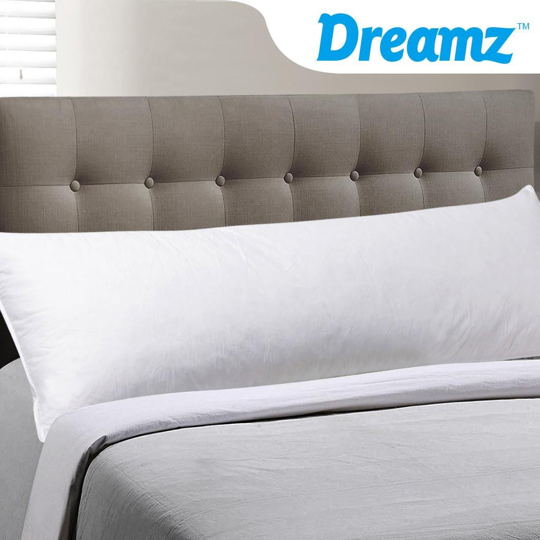 DreamZ Body Full Long Pillow Luxury Slip Cotton Maternity Pregnancy 137cm White Deals499