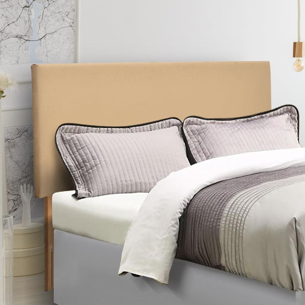 Levede PU Leather Bed Headboard with Wooden Legs in King Size in Cream Colour Deals499