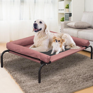 PaWz Pet Bed Heavy Duty Frame Hammock Bolster Trampoline Dog Puppy Mesh XL Coffee Deals499