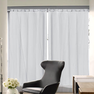 2x Blockout Curtains Panels 3 Layers with Gauze Room Darkening 180x213cm Grey Deals499