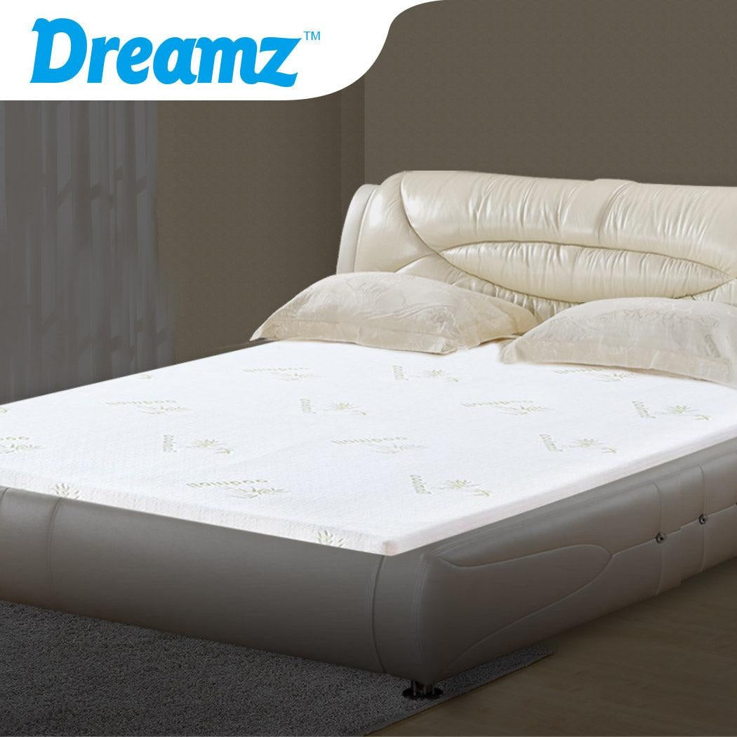 DreamZ 8cm Thickness Cool Gel Memory Foam Mattress Topper Bamboo Fabric Queen Deals499