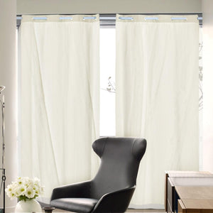 2x Blockout Curtains Panels 3 Layers with Gauze Room Darkening 240x230cm Sand Deals499