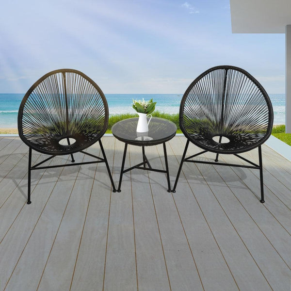 3Pcs Outdoor Furniture Set Garden Patio Chair Table Wicker Setting Chairs Bench Deals499
