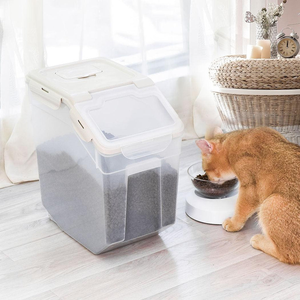 Pet Food Container Dog Cat Feeding Feeder Storage Box With Wheel 10L Deals499