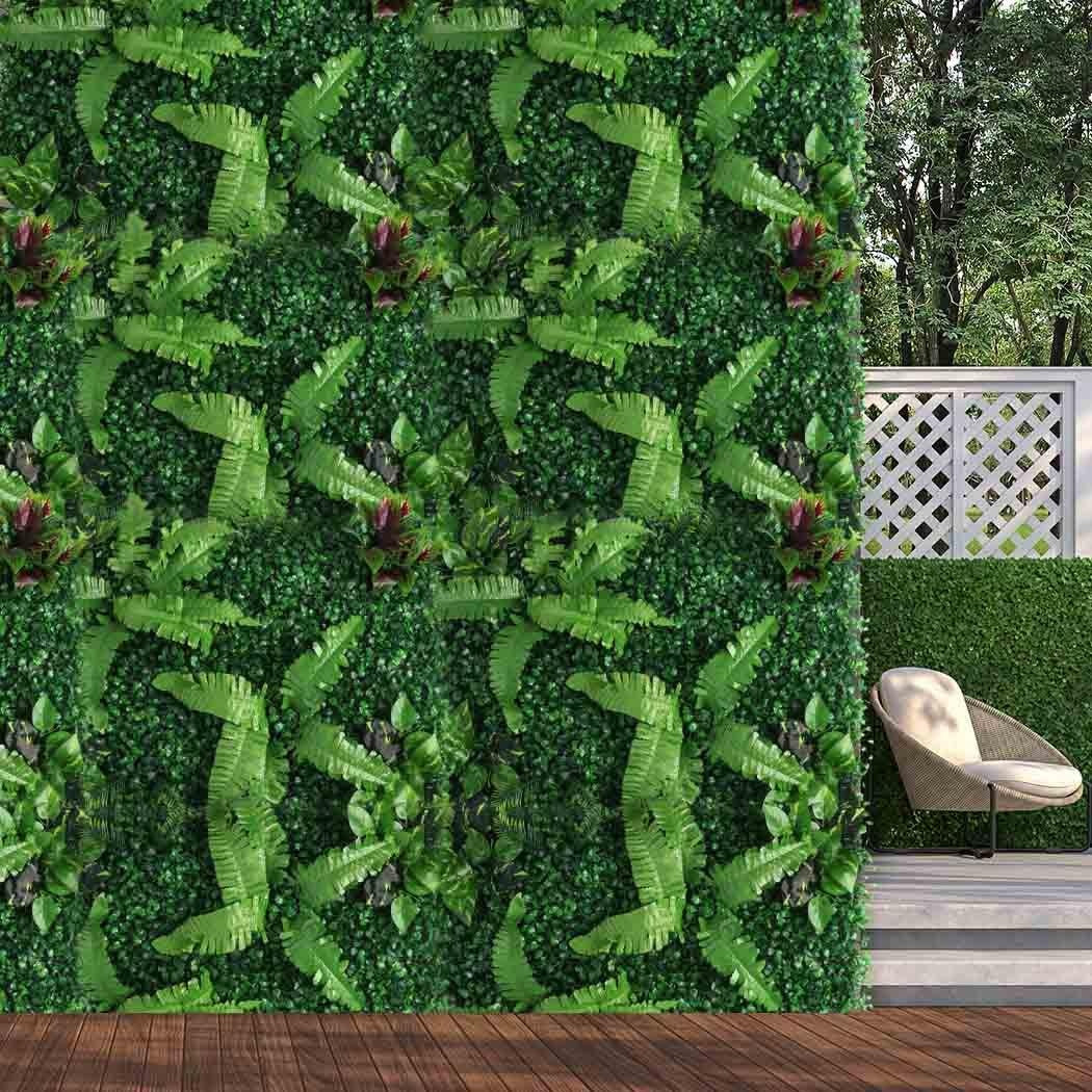 2 x Artificial Hedge Grass Plant Hedge Fake Vertical Garden Green Wall Ivy Mat Fence Deals499
