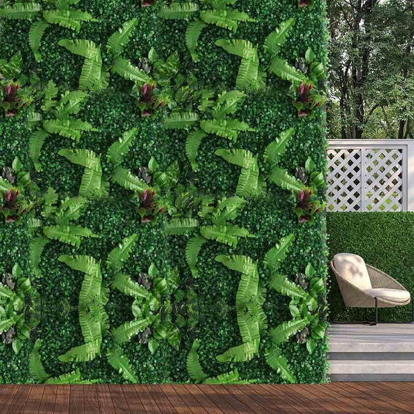 6 x Artificial Hedge Grass Plant Hedge Fake Vertical Garden Green Wall Ivy Mat Fence Deals499