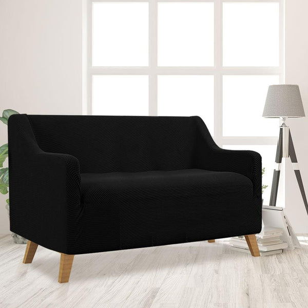 Couch Stretch Sofa Lounge Cover Protector Slipcover 2 Seater Black Deals499