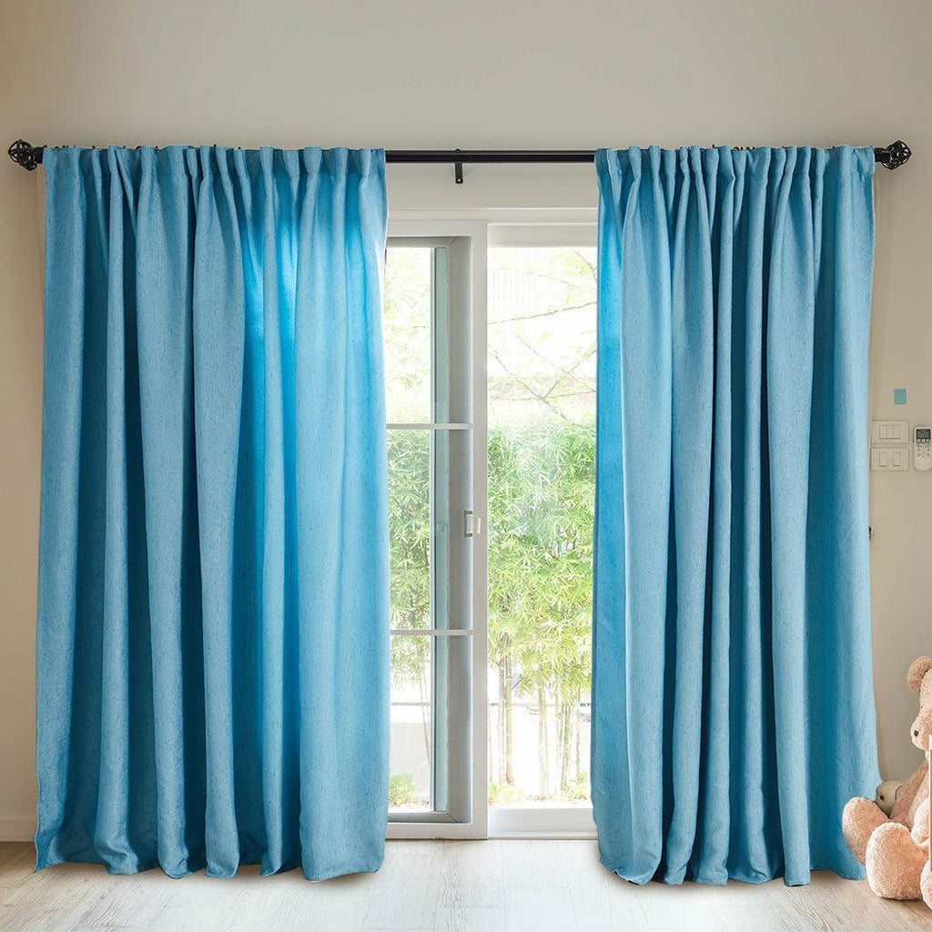 2X Blockout Curtains Curtain Living Room Window Blue 132CM x 213CM Deals499