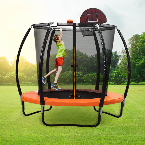 Trampoline Round Trampolines Mat Springs Net Safety Pads Cover Basketball 8FT Deals499