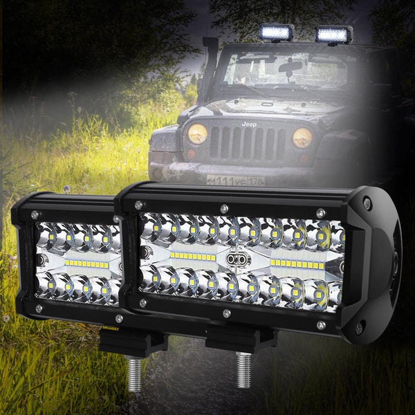 2x 6inch LED Light Bar Work Flood Spot Beam Lamp Offroad Caravan Strip Lights Deals499