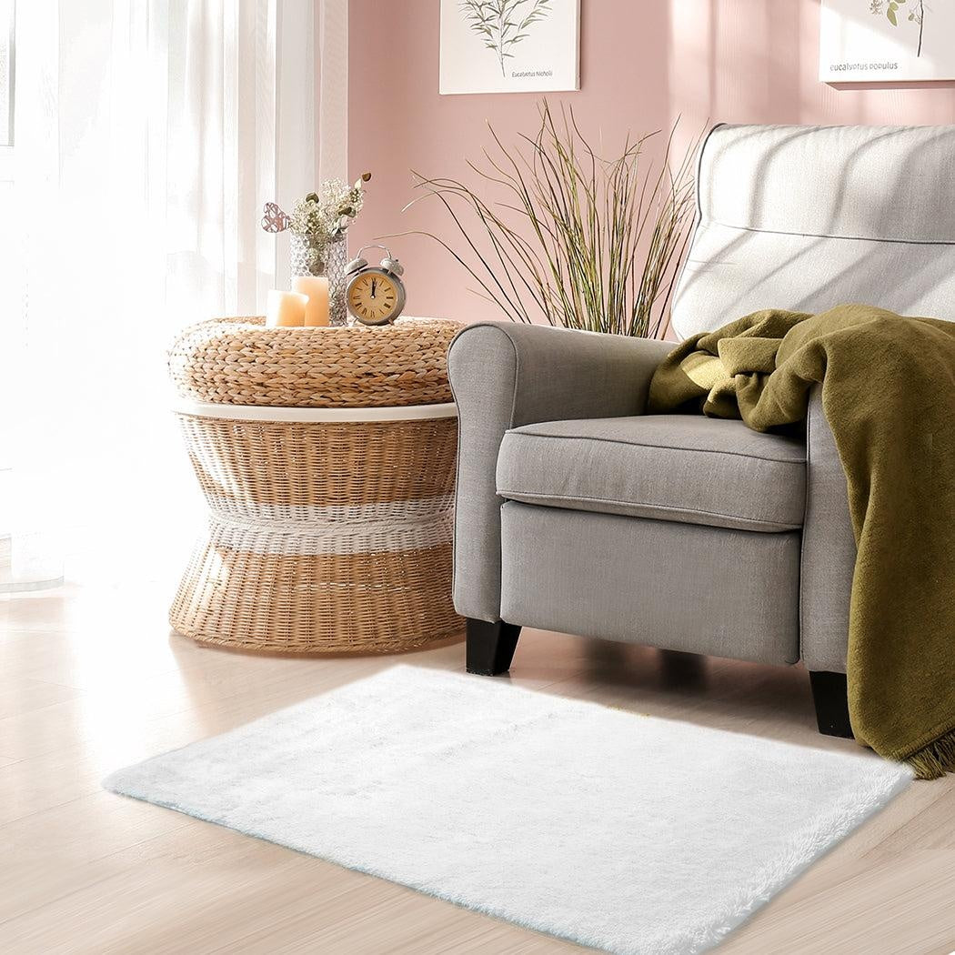 Designer Soft Shag Shaggy Floor Confetti Rug Carpet Home Decor 80x120cm White Deals499