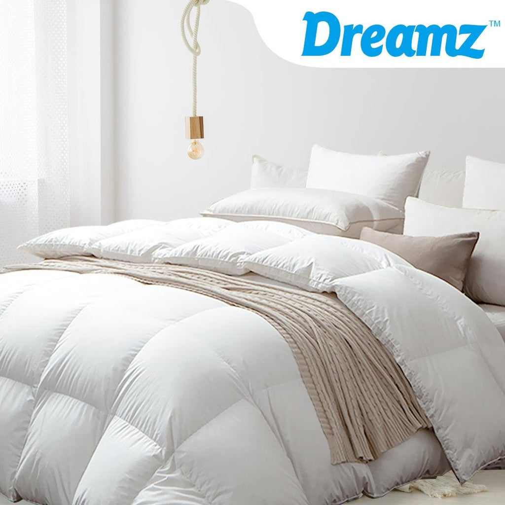 DreamZ 700GSM All Season Goose Down Feather Filling Duvet in Super King Size Deals499