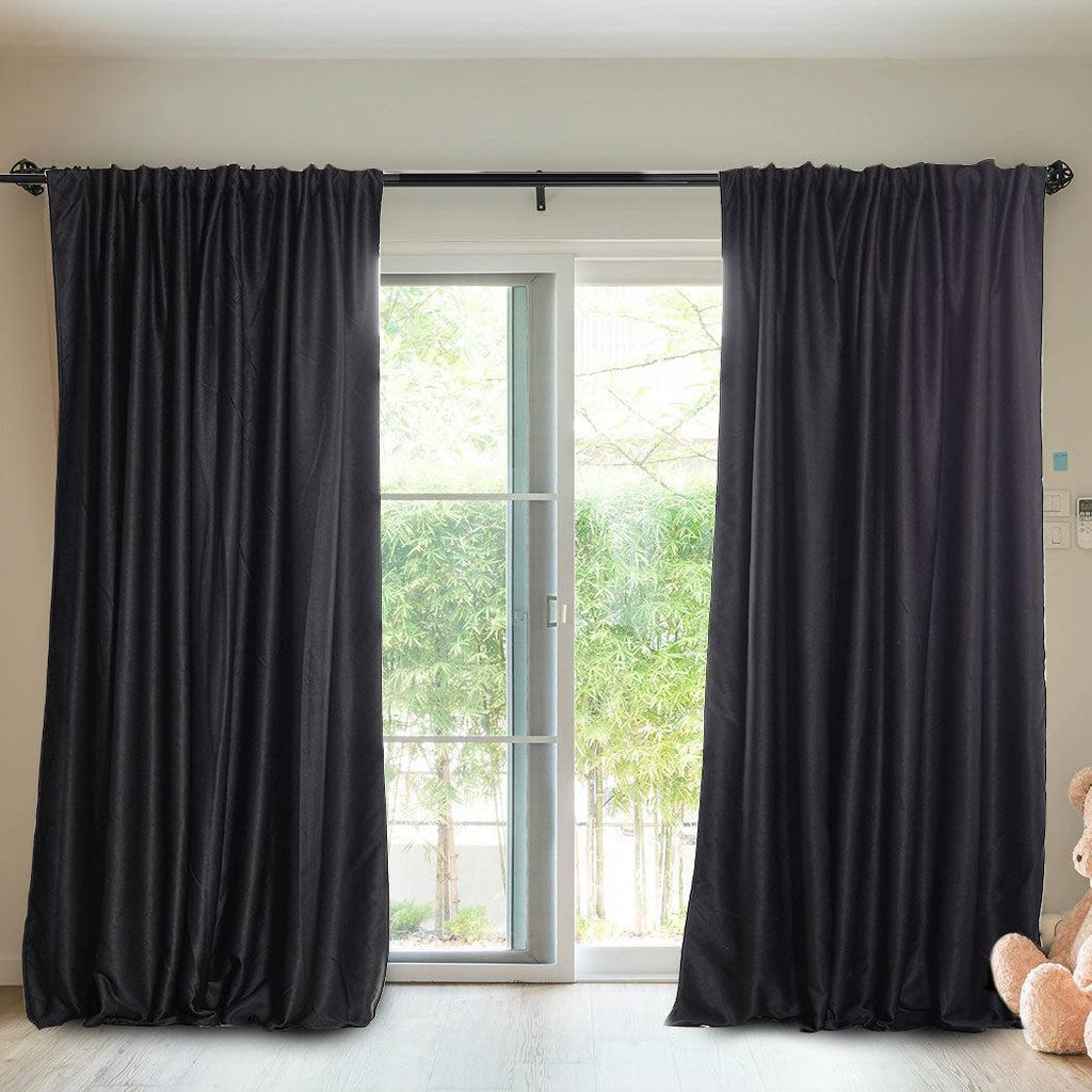 2X Blockout Curtains Curtain Blackout Bedroom 132cm x 213cm Dark Grey Deals499