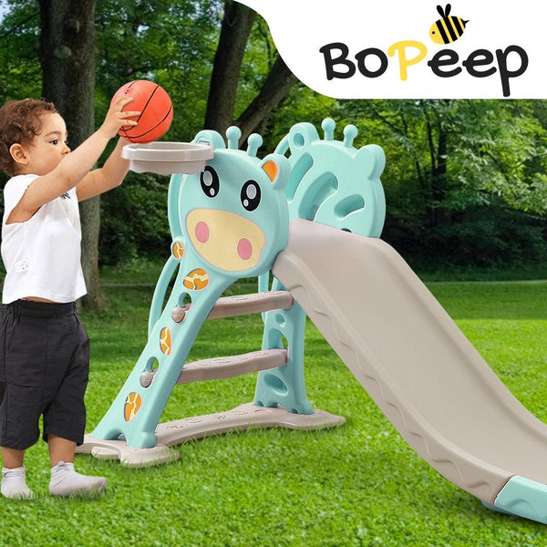 BoPeep Kids Slide Outdoor Basketball Ring Activity Center Toddlers PlaySet Green Deals499