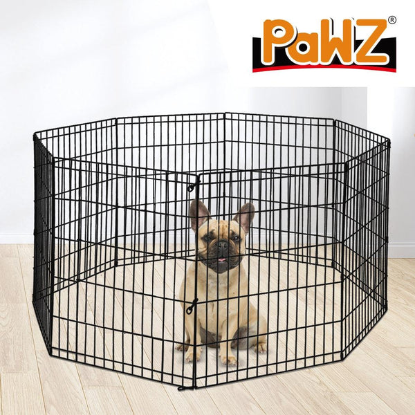 PaWz Pet Dog Playpen Puppy Exercise 8 Panel Fence Black Extension No Door 42" Deals499