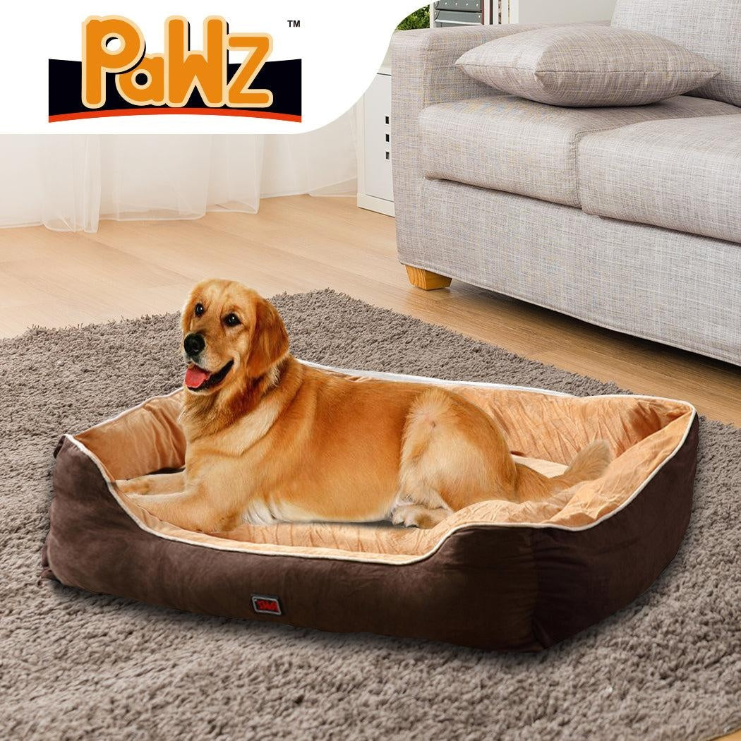 PaWz Pet Bed Mattress Dog Cat Pad Mat Puppy Cushion Soft Warm Washable XL Brown Deals499