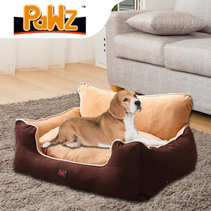 PaWz Pet Bed Dog Puppy Beds Cushion Pad Pads Soft Plush Cat Pillow Mat Brown M Deals499