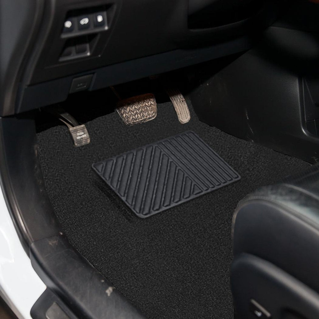 4 Pcs Carpet Car Floor Mats Front Rear Charcoal Black Universal Fit Textile Deals499