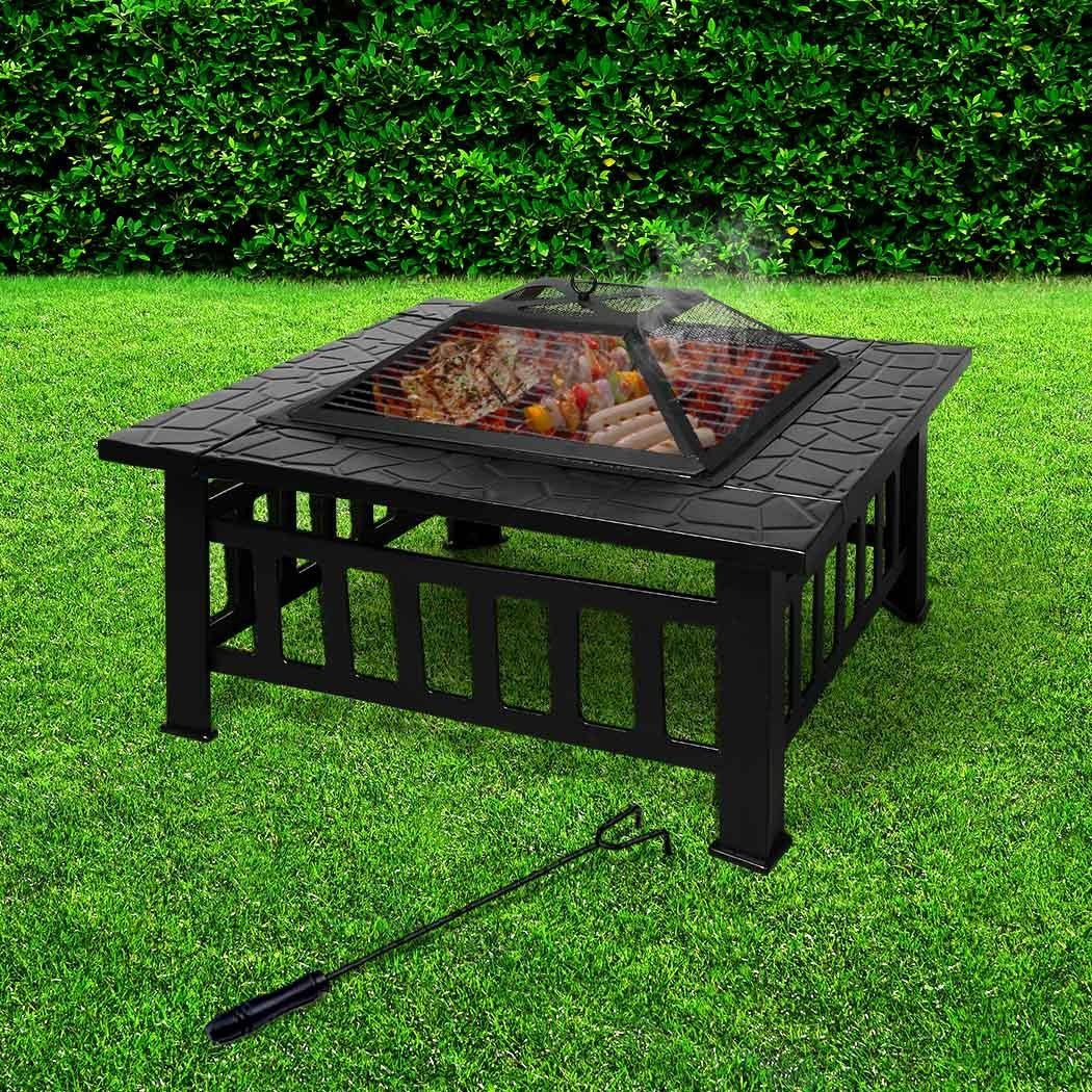 3IN1 Fire Pit BBQ Grill Pits Outdoor Patio Garden Heater Fireplace BBQS Grills Deals499