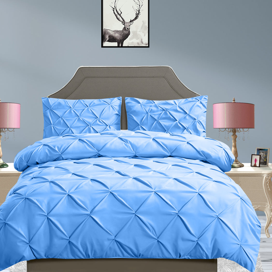 DreamZ Diamond Pintuck Duvet Cover and Pillow Case Set in UK Size in Navy Colour Deals499