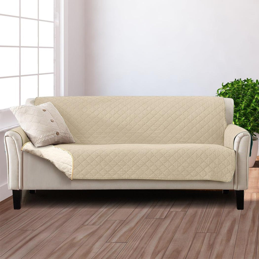 3 Seater Quilted Couch Sofa Cover Slipcover Pet Kids Furniture Protector Covers Deals499