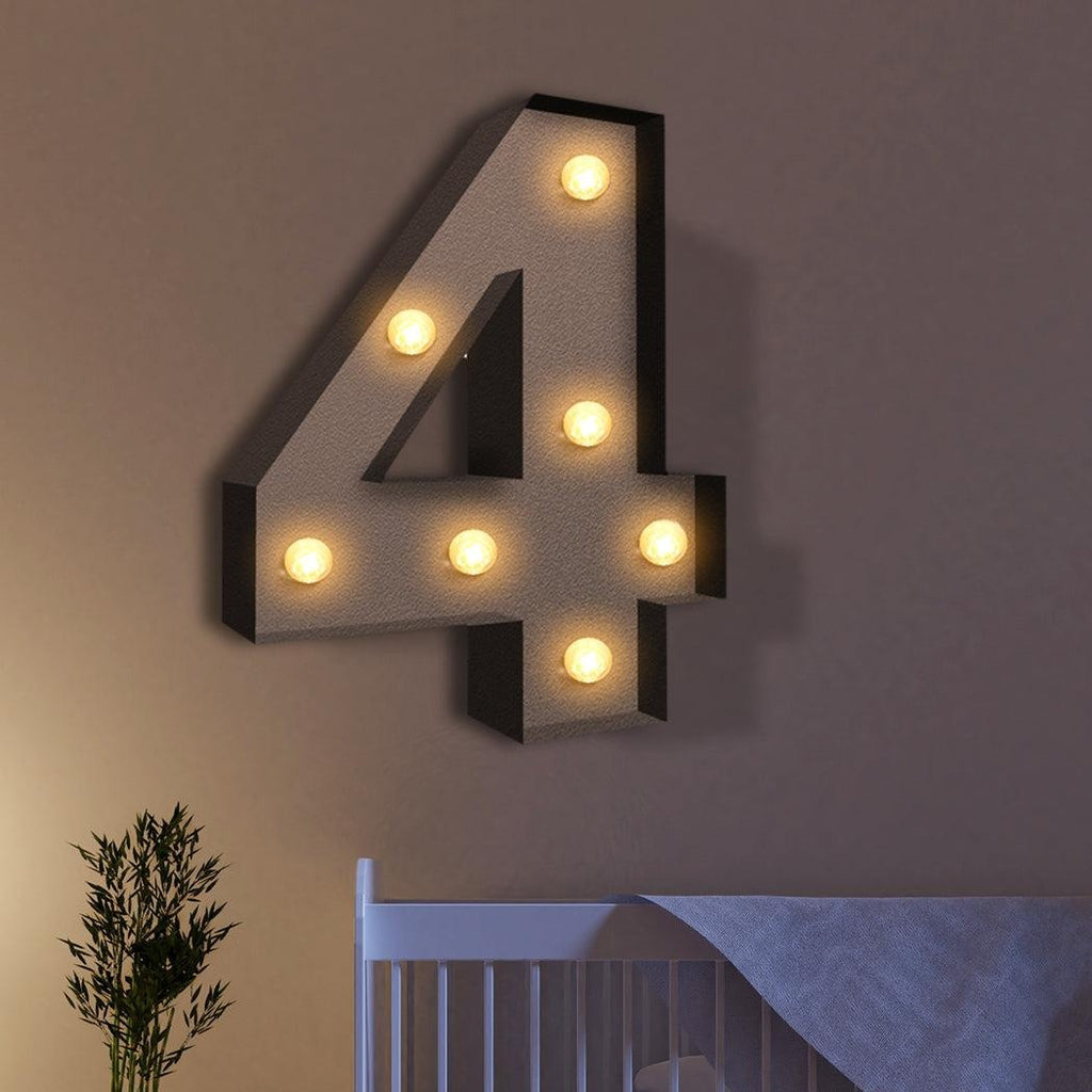 LED Metal Number Lights Free Standing Hanging Marquee Event Party D?cor Number 4 Deals499