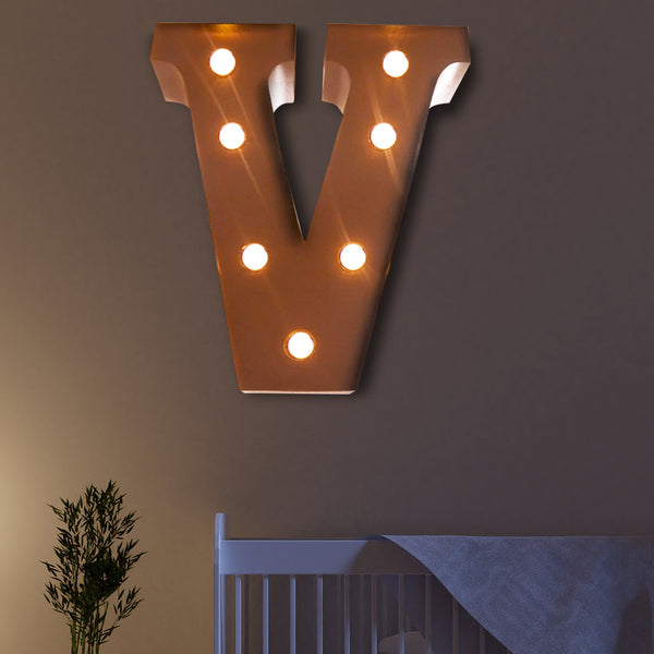 LED Metal Letter Lights Free Standing Hanging Marquee Event Party D?cor Letter V Deals499