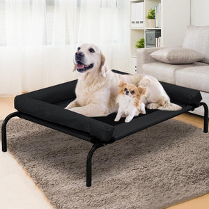 PaWz Pet Bed Heavy Duty Frame Hammock Bolster Trampoline Dog Puppy Mesh XL Black Deals499