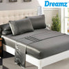 DreamZ Ultra Soft Silky Satin Bed Sheet Set in Single Size in Charcoal Colour Deals499