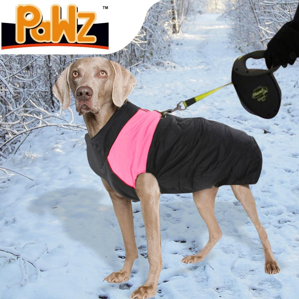 PaWz Dog Winter Jacket Padded Pet Clothes Windbreaker Vest Coat 5XL Pink Deals499