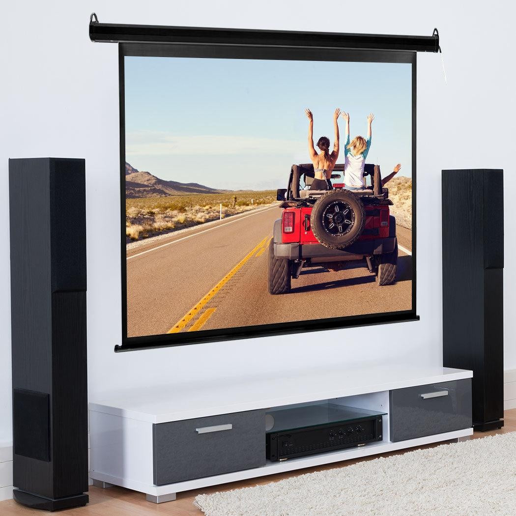 100" Inch Projector Screen Electric Motorised Projection Retractable 3D Cinema Deals499