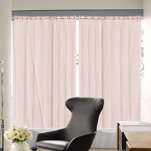 2x Blockout Curtains Panels 3 Layers with Gauze Room Darkening 300x230cm Rose Deals499