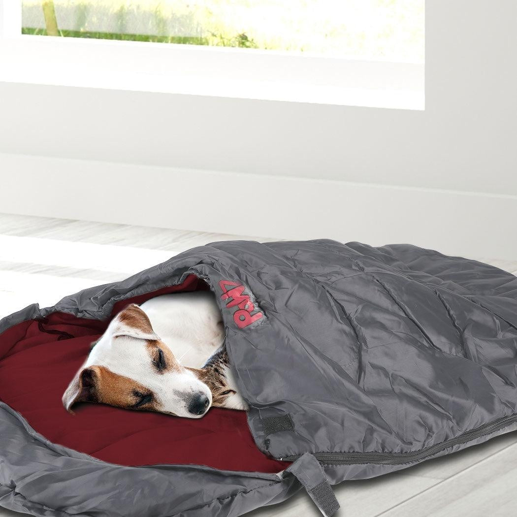 PaWz Pet Bed Dog Beds Sleeping Soft Calming Pillow Mat Small Puppy Bedding Red Deals499