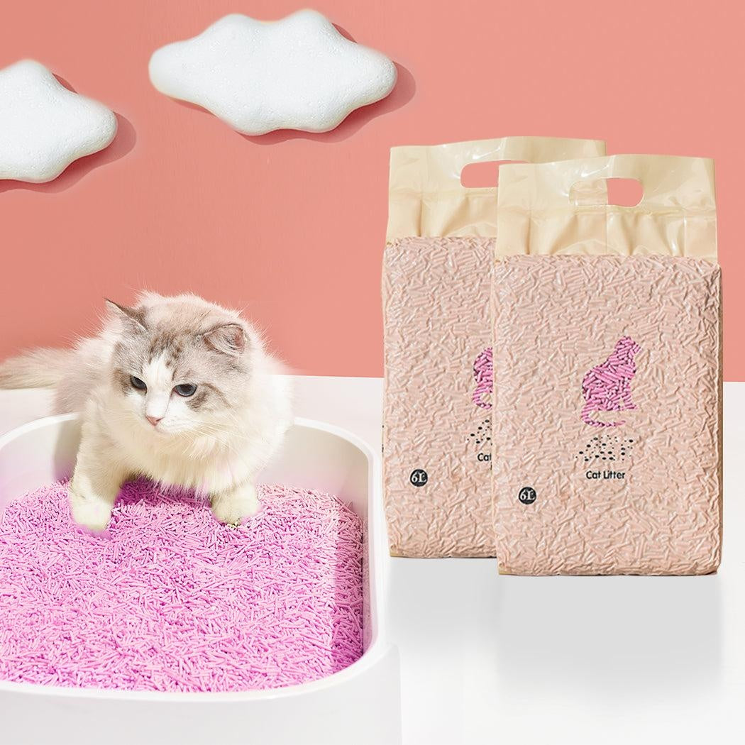 Tofu Cat Litter 6L Edible Crystals Flushable Pipers Sand Biodegradable Peach X4 Deals499