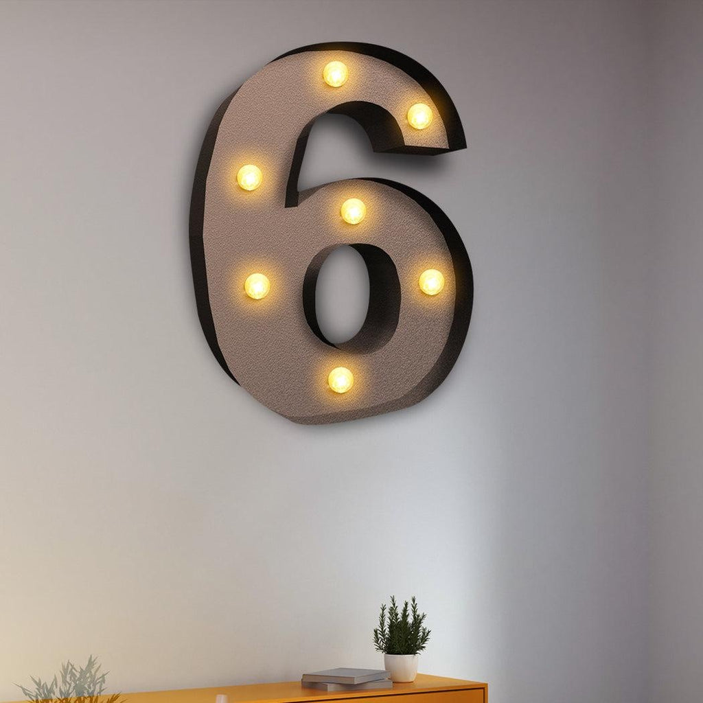 LED Metal Number Lights Free Standing Hanging Marquee Event Party D?cor Number 6 Deals499