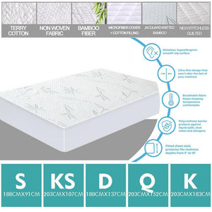 DreamZ Fitted Waterproof Bed Mattress Protectors Covers Single Deals499