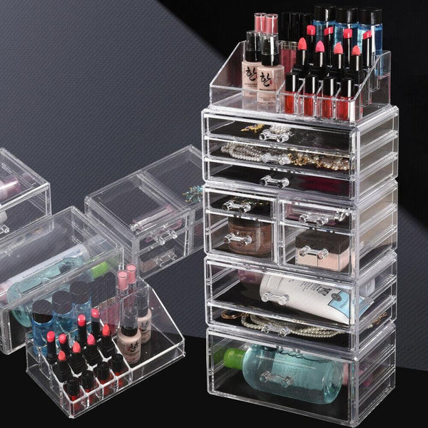 10 Drawers Cosmetic Makeup Organizer Storage Jewellery Box Clear Acrylic Deals499