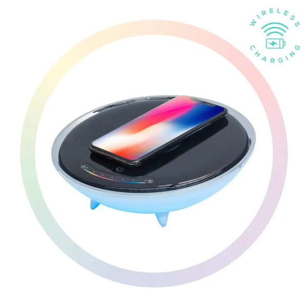 mbeatÂ® Wireless Charging Station with RGB Colour Lighting Charging Stand - Compatible with iPhone 8/8 PLUS/X/Galaxy S8 MBEAT