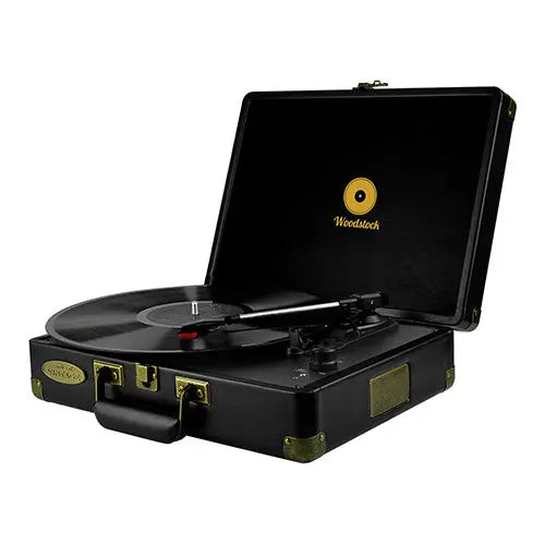 mbeatÂ® Woodstock Retro Turntable Player BLACK MBEAT