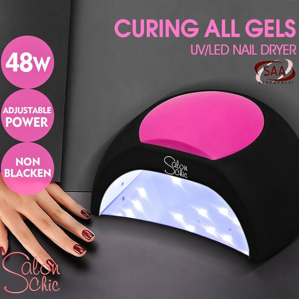 Salon Chic 48W LED UV Nail Lamp Light Gel Polish Dryer Manicure Art Curing Black Deals499