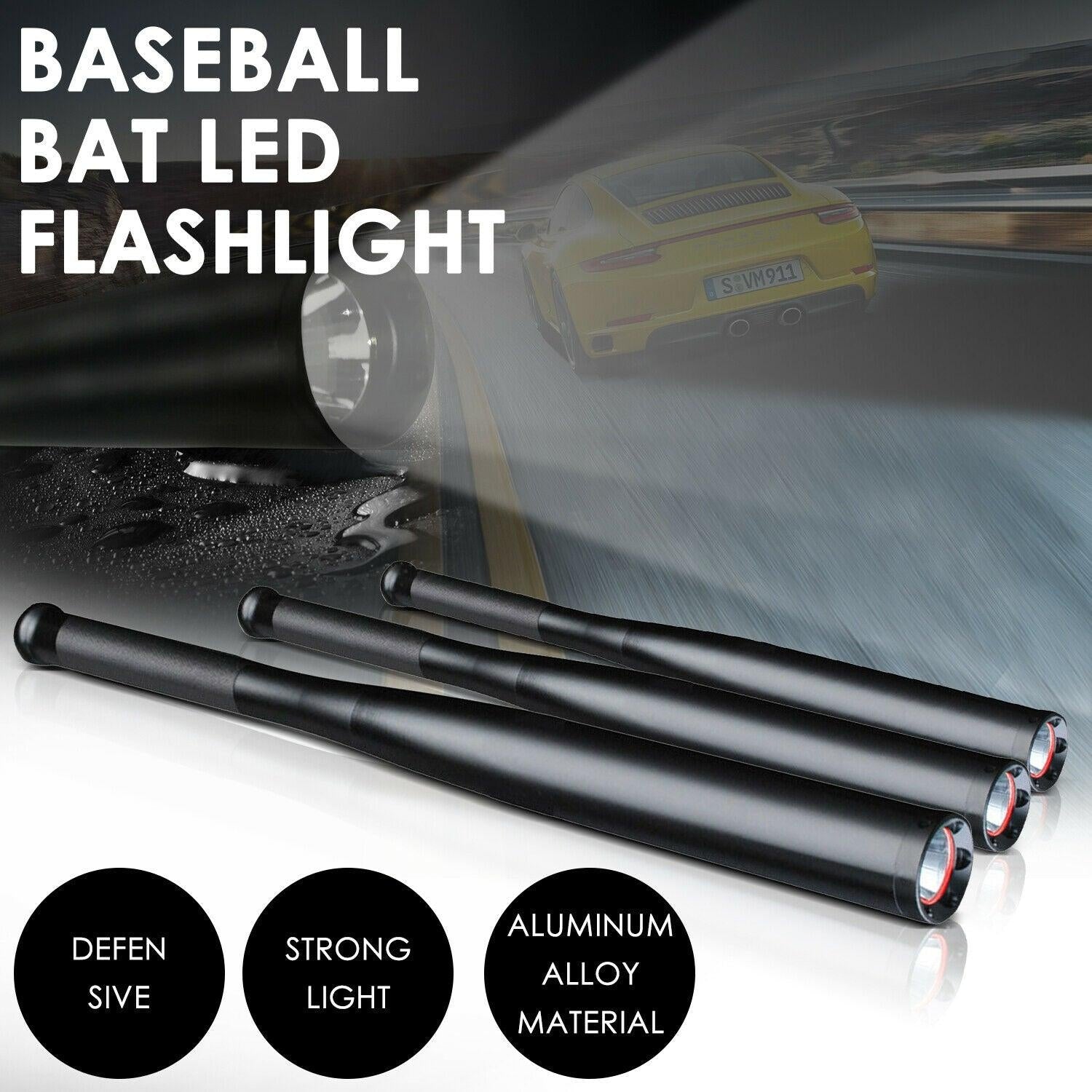 49cm Baseball Bat LED Flashlight Bright Baton Torch Emergency Security Tool Deals499