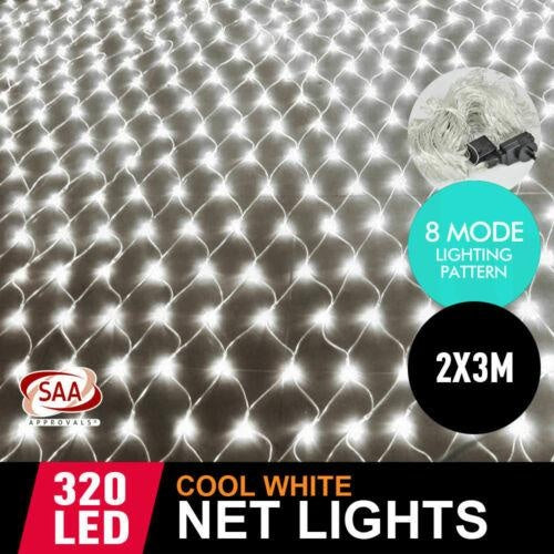 320LED Fairy Lights Net Mesh Curtain Wedding Party XMAS Tree D?cor Multi Colour Deals499